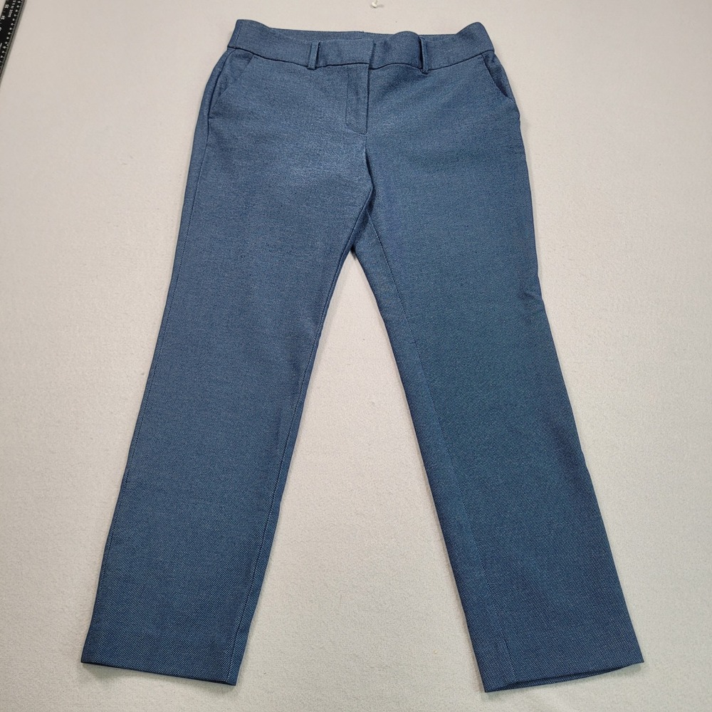 LOFT Marisa Blue Textured Straight Leg Dress Pants Womens Size 6 Professional